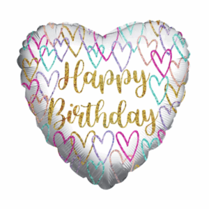 Globo Happy Birthday corazón 18"