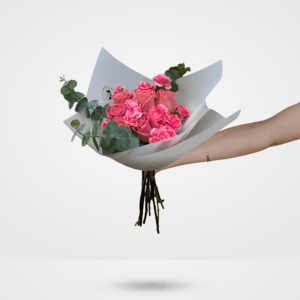 Bouquet chico rosas y claveles